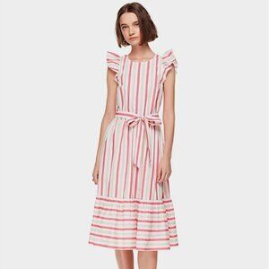 Kate Spade New York Dress Size 6 Striped Poplin Pink Preppy Kennedy Summer